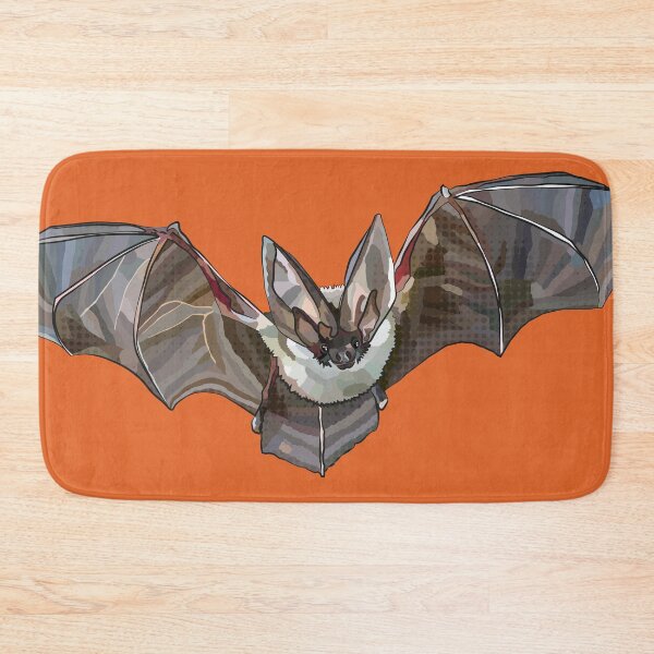 Item preview, Bat Illustration by BeeFoxTree, Long Eared Bat - Halloween Orange Background designed and sold by BeeFoxTree.