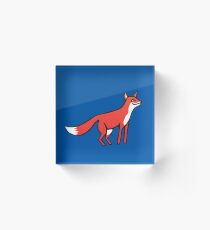 Stargazing - Fox in the Night - original linocut by Francesca Whetnall Acrylic Block