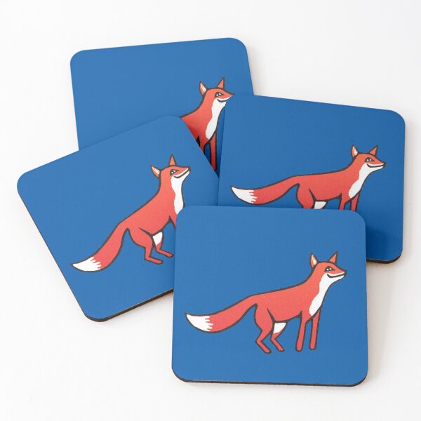 Stargazing - Fox in the Night - original linocut by Francesca Whetnall Coasters (Set of 4)