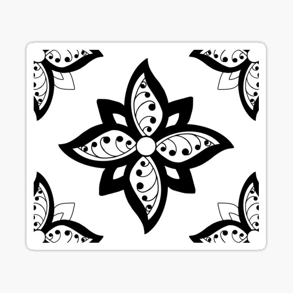 Mystic Flower b&w Sticker
