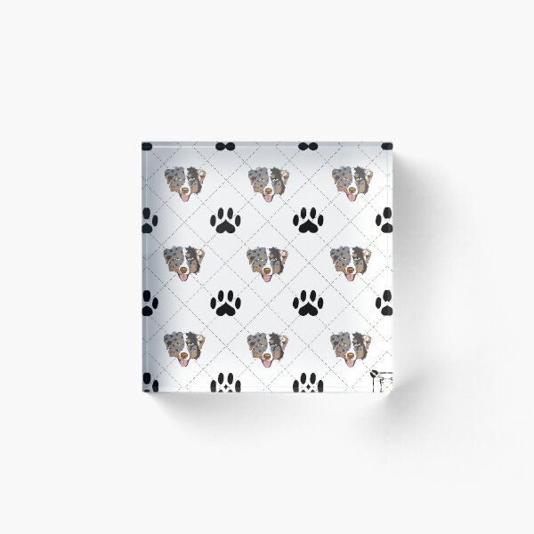 Australian Shepherd Plaid Acrylic Block