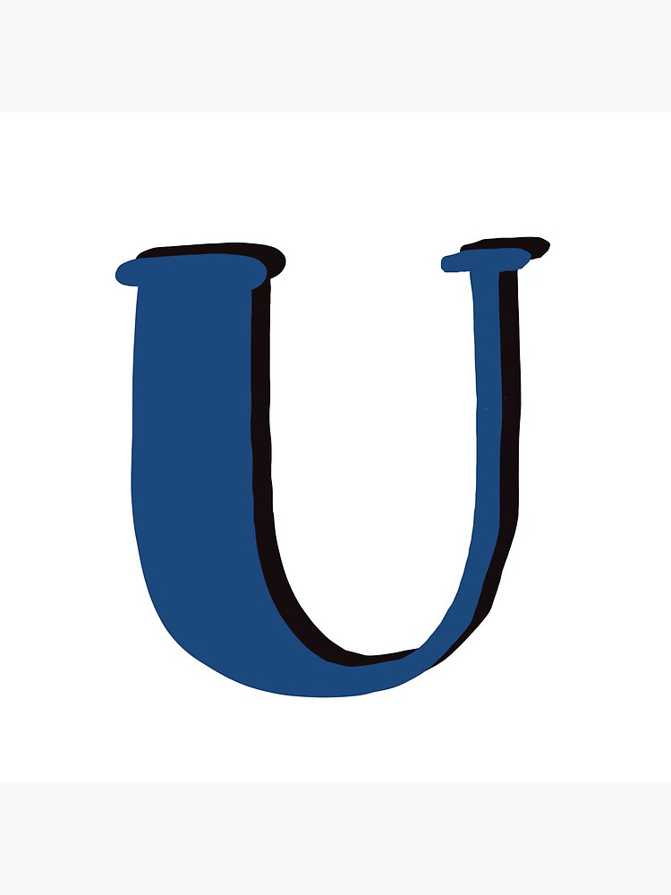 Letter U blue initial monogram alphabet U capital U | Art Print