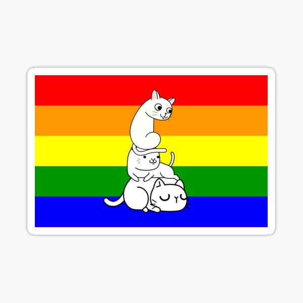 White Cats Rainbow Stack Sticker For Sale By Designarchitect Redbubble 4068