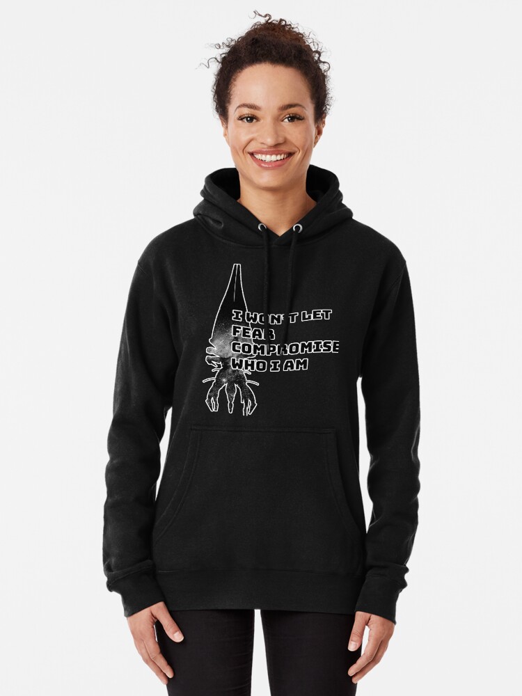 i won t let fear compromise who i am reaper sovereign paragon shepard effect scifi gaming mass rpg gamer Pullover Hoodie for Sale by politeillusts Redbubble