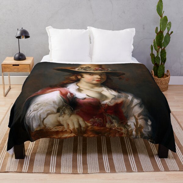 Item preview, A Girl With A Basket Of Fruit by Jan van Noordt Remastered Xzendor7 Classical Art Old Masters Reproductions designed and sold by Xzendor7 Digital Art Creations.