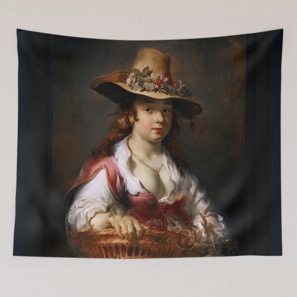 Item preview, A Girl With A Basket Of Fruit by Jan van Noordt Remastered Xzendor7 Classical Art Old Masters Reproductions designed and sold by Xzendor7 Digital Art Creations.