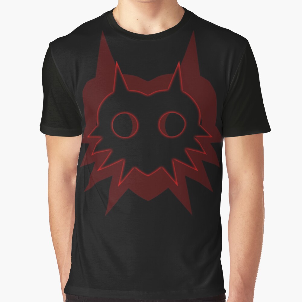 Majora's Shadow in Red on Black Graphic T-Shirt