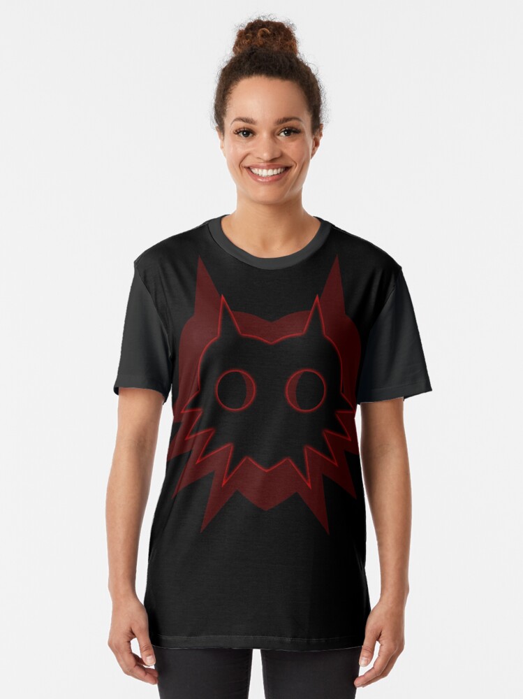 Alternate view of Majora's Shadow in Red on Black Graphic T-Shirt