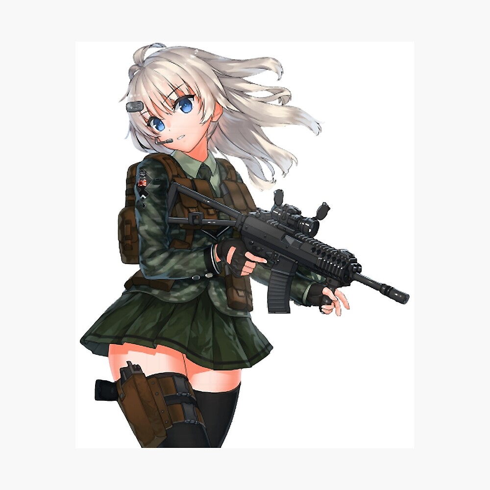 Póster for Sale con la obra «Sobre citas Militar Anime Cute Gun Ease These  Fan The Boys Girls» de JasmineArmitArt | Redbubble