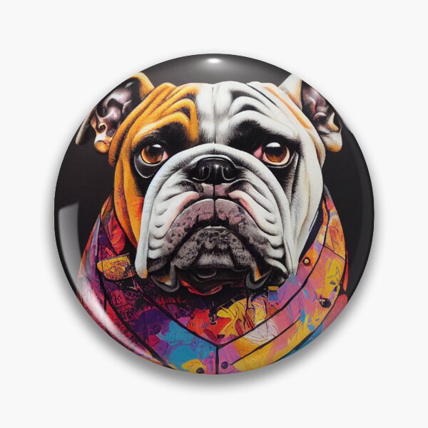 Item preview, bull dog portrait graffiti art designed and sold by keyd-studio.