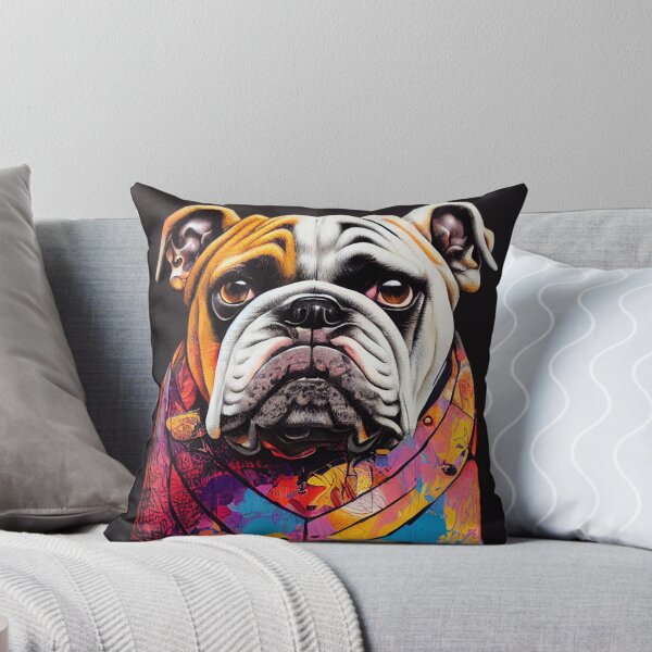 Item preview, bull dog portrait graffiti art designed and sold by keyd-studio.
