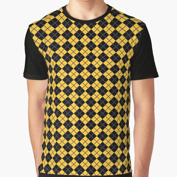 Diamonds and Stripes - Yellow and Black Graphic T-Shirt