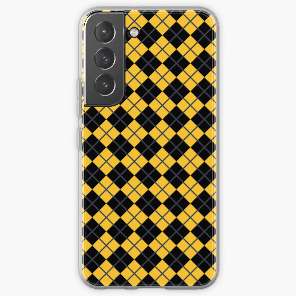 Diamonds and Stripes - Yellow and Black Samsung Galaxy Phone Case