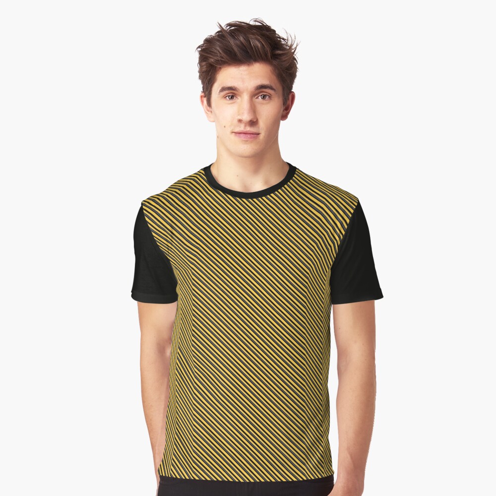Stripes (Small) - Yellow and Black Graphic T-Shirt