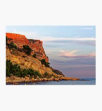 Sunset at Pointe des Lombards near Cassis, France Photographic Print