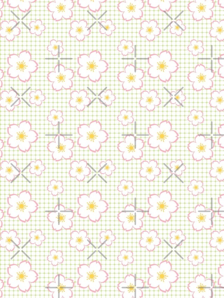 Sakura - white on green checker by Sarinilli