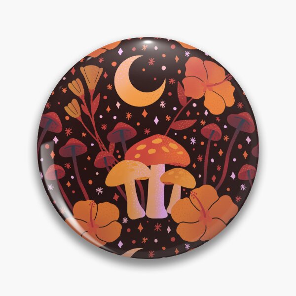 Item preview, Fall Mushrooms and Hibiscus Floral Nights Pattern designed and sold by Guided by Light Art.