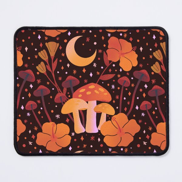 Item preview, Fall Mushrooms and Hibiscus Floral Nights Pattern designed and sold by Guided by Light Art.