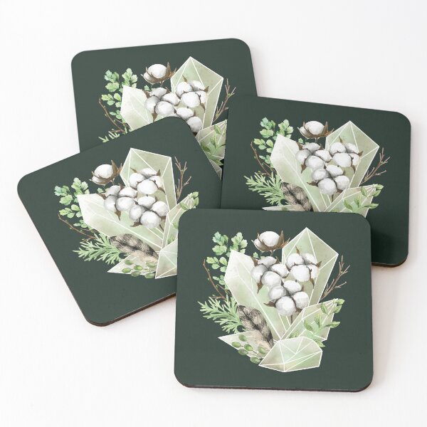 Item preview, Green Crystals Cotton Flowers designed and sold by Alicia Chee.