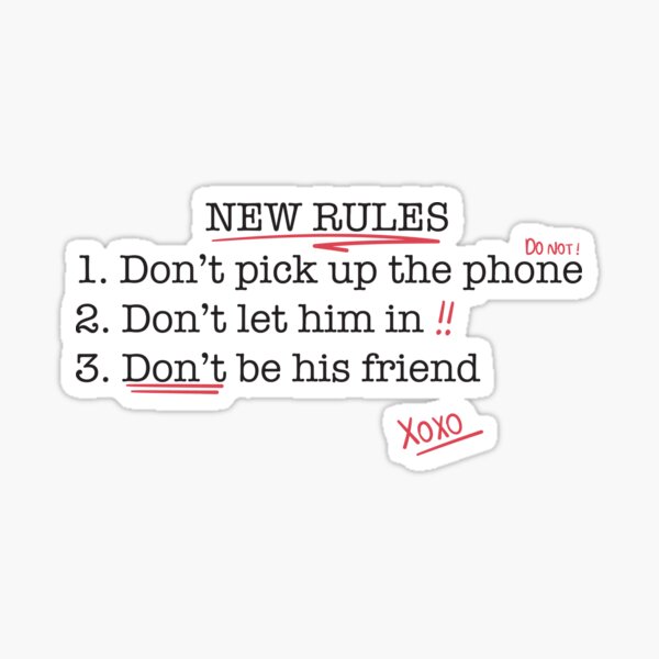 Dua Lipa New Rules Lyric Illustration