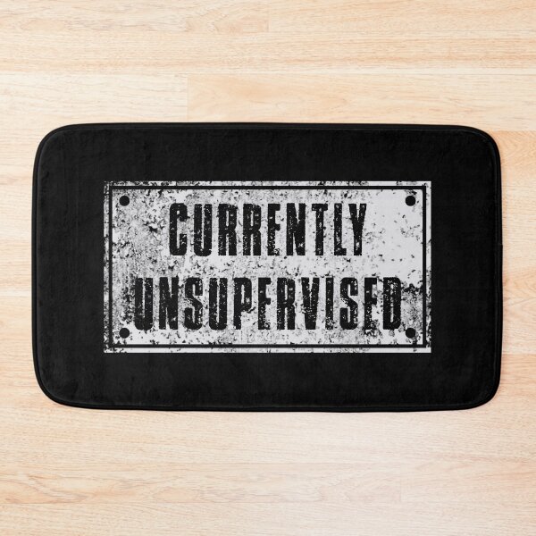 Item preview, Currently Unsupervised - Vintage White Text designed and sold by Whimsical  Thinker.
