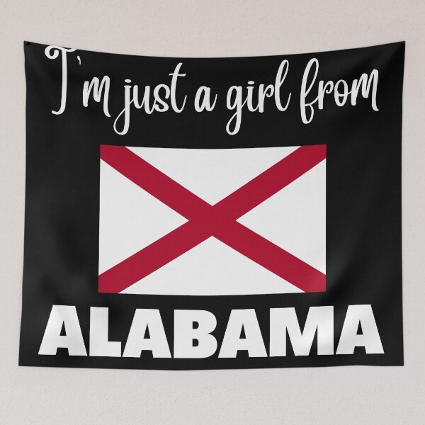Item preview, I’m just a girl from Alabama- State pride design for women and girls designed and sold by DesignsByDaddy.