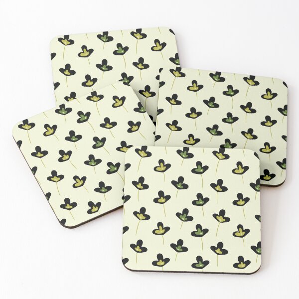Item preview, black flowers and green background designed and sold by YeKnot.