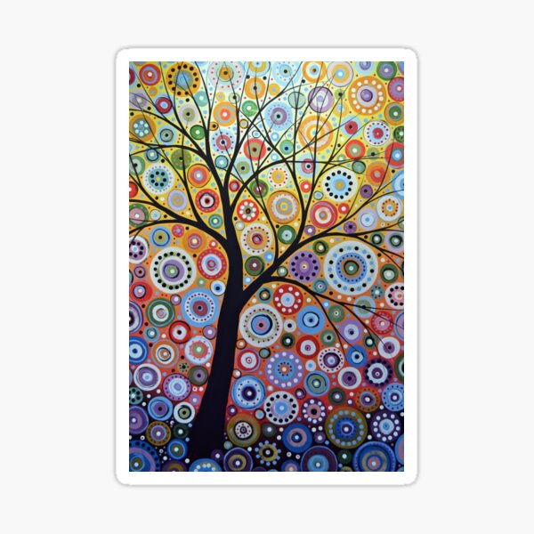 Item preview, Modern landscape tree art painting / Sun Arising designed and sold by AmyGiacomelli.