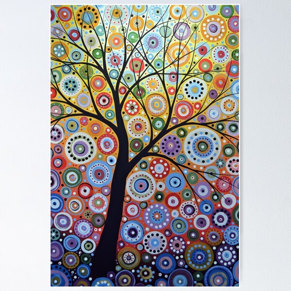 Item preview, Modern landscape tree art painting / Sun Arising designed and sold by AmyGiacomelli.