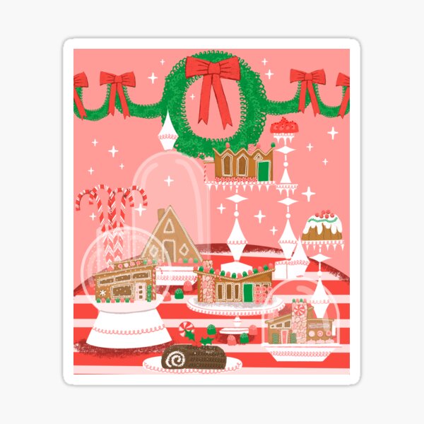 Christmas Pattern - Gingerbread and Candy Canes Sticker for Sale by  Ashley Van Dyken