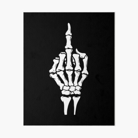 Middle Finger Skeleton Hand Canvas, Halloween Everyday, Spooky