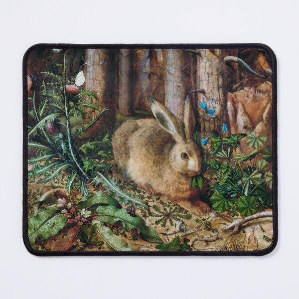 Item preview, A HARE IN THE FOREST WITH THISTLE FLOWERS designed and sold by BulganLumini.