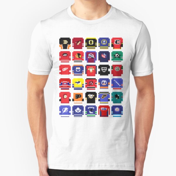 8-Bit Hockey Jerseys 2 Slim Fit T-Shirt