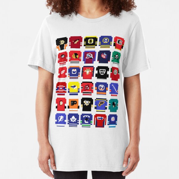 8-Bit Hockey Jerseys 2 Slim Fit T-Shirt