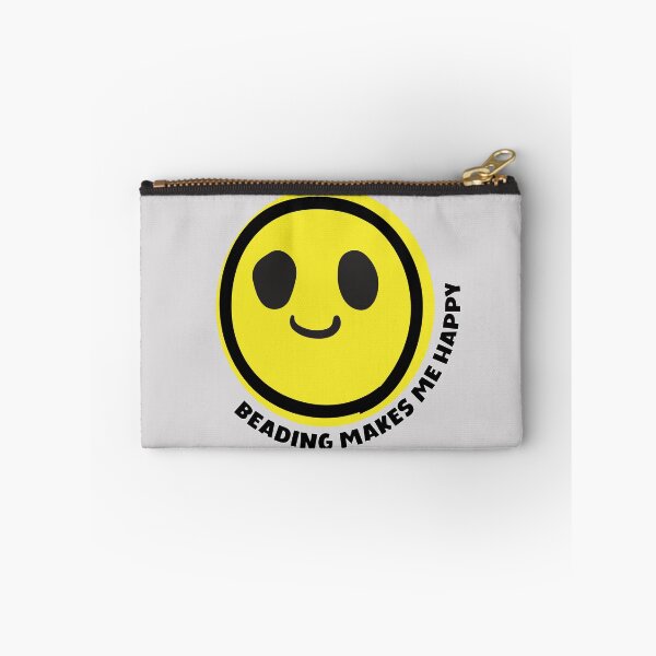 Item preview, Beading makes me happy smile yellow face beaded jewelry maker gift designed and sold by MetalicBabe.