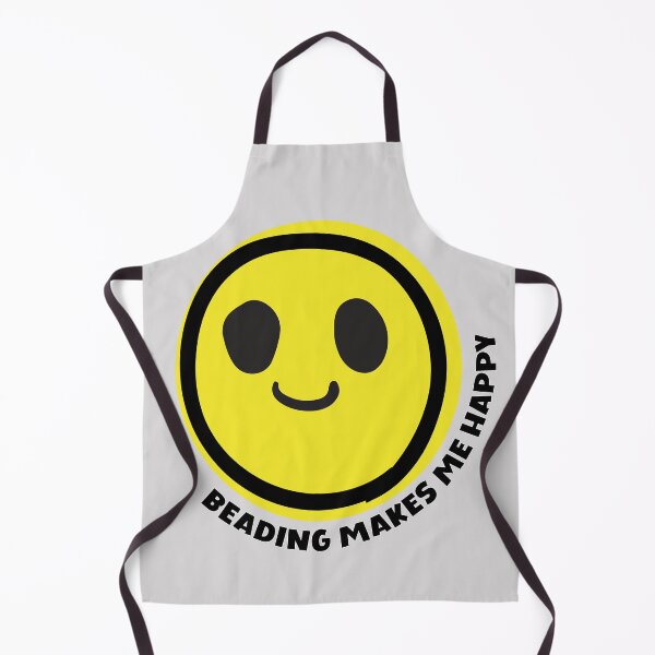 Item preview, Beading makes me happy smile yellow face beaded jewelry maker gift designed and sold by MetalicBabe.