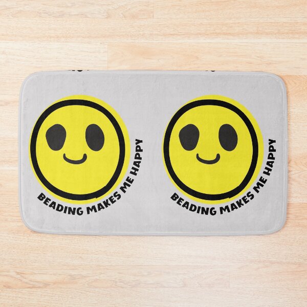 Item preview, Beading makes me happy smile yellow face beaded jewelry maker gift designed and sold by MetalicBabe.