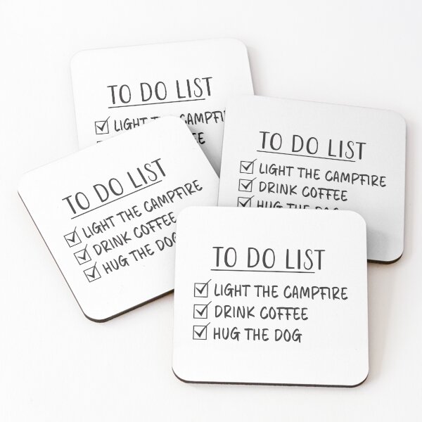 Item preview, Camping, Coffee And Dog  Quote - Checklist designed and sold by Primroaddesigns.