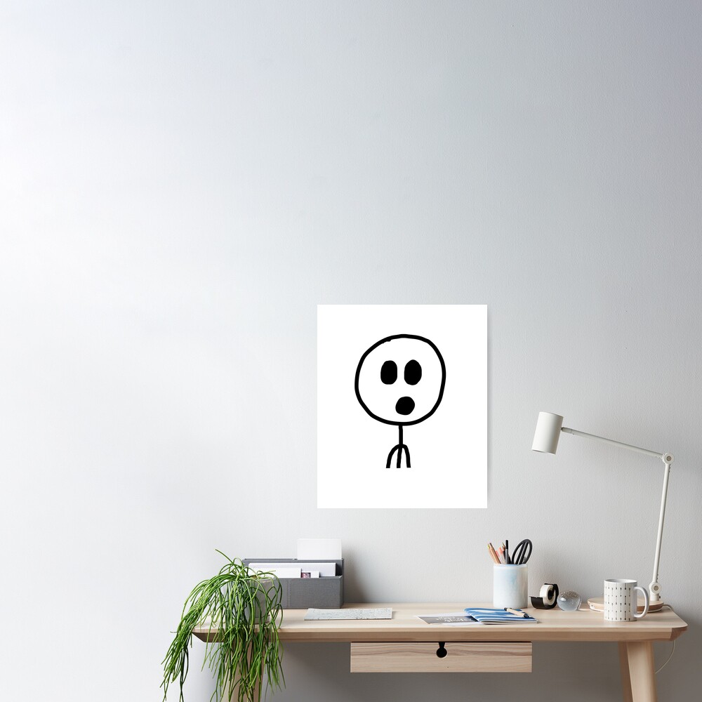 Stickman shocked funny Sticker for Sale by StickyMann