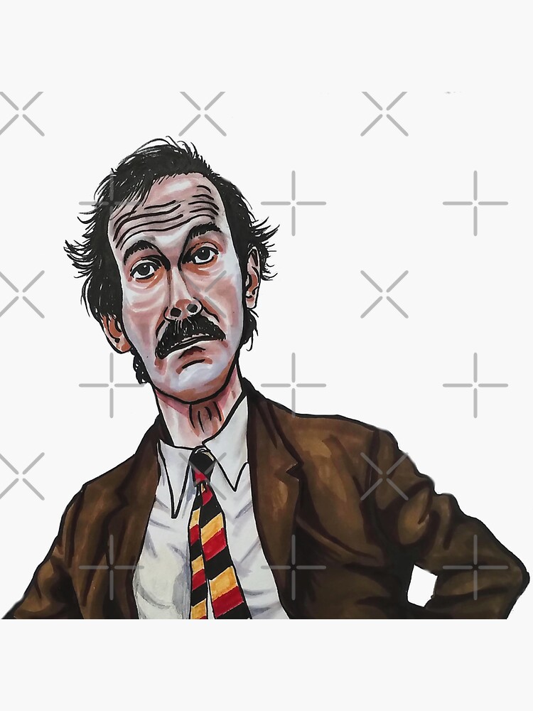 "Basil Fawlty, Fawlty Towers illustration " Sticker for Sale by smadge