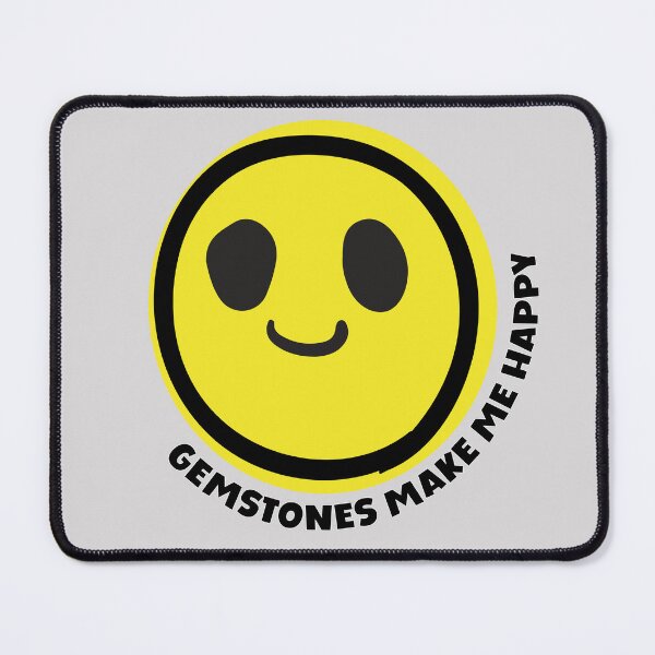Item preview, Gemstones make me happy smile yellow face mineral rock jewelry lover gift  designed and sold by MetalicBabe.