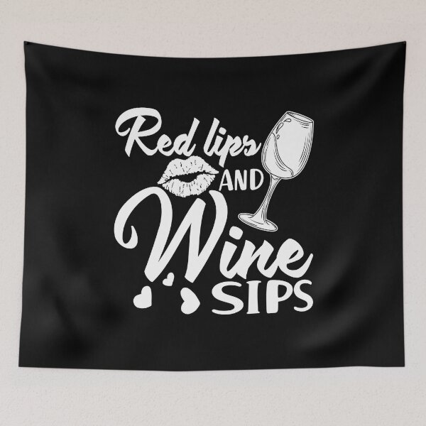 Item preview, Red Lips and Wine Sips Alcohol designed and sold by MooonTees.