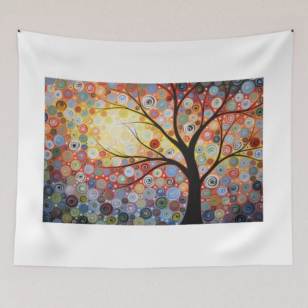 Item preview, Landscape art original tree painting / Celestial Sunset designed and sold by AmyGiacomelli.