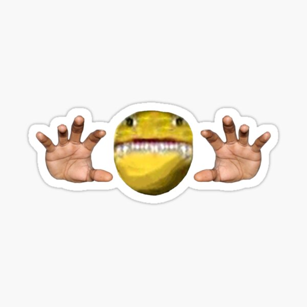 cursed hand emoji, scary and funny smiley face. - Cursed - Pillow