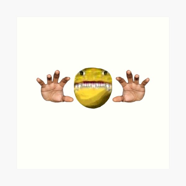 cursed hand emoji, scary and funny smiley face.