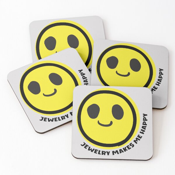 Item preview, Jewelry makes me happy smile yellow face fashion jewelry lover gift  designed and sold by MetalicBabe.
