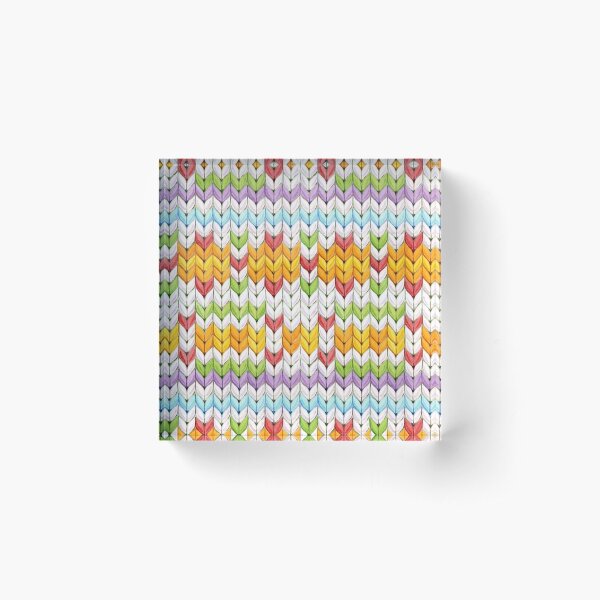 Witty Knitty Fair Isle Acrylic Block