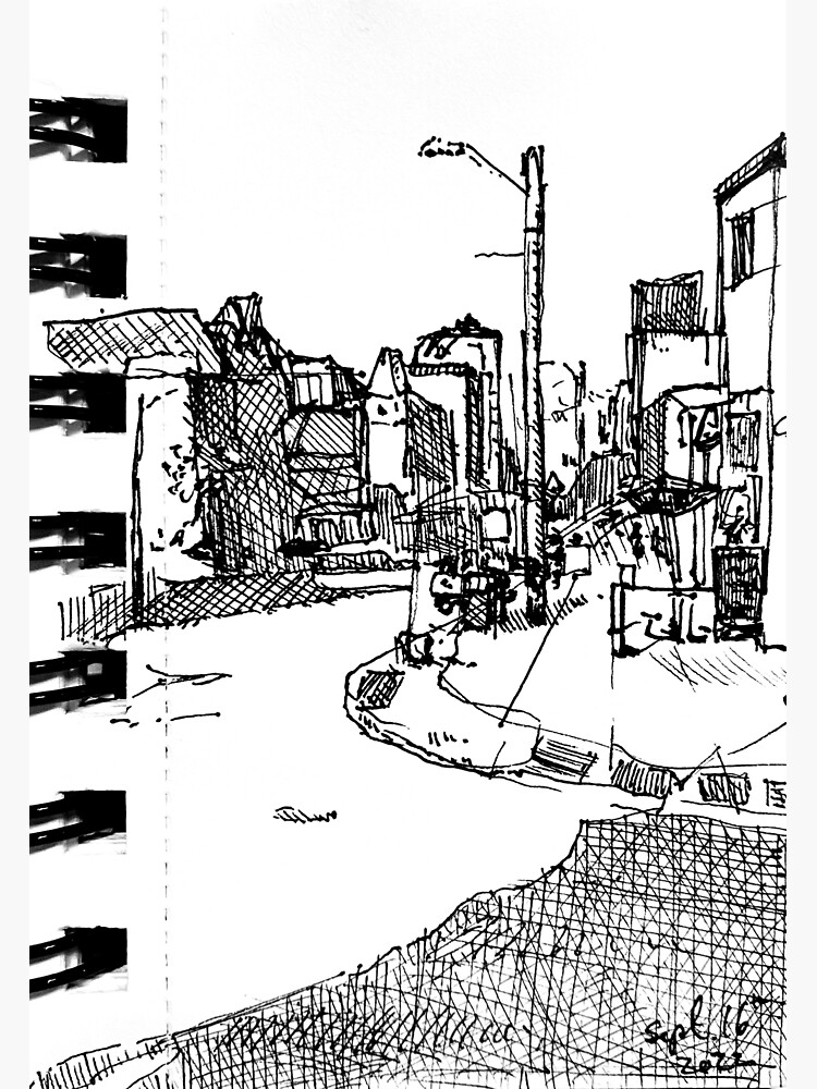 "Sketch of Downtown Guelph" Sticker for Sale by AnnaSyme Redbubble