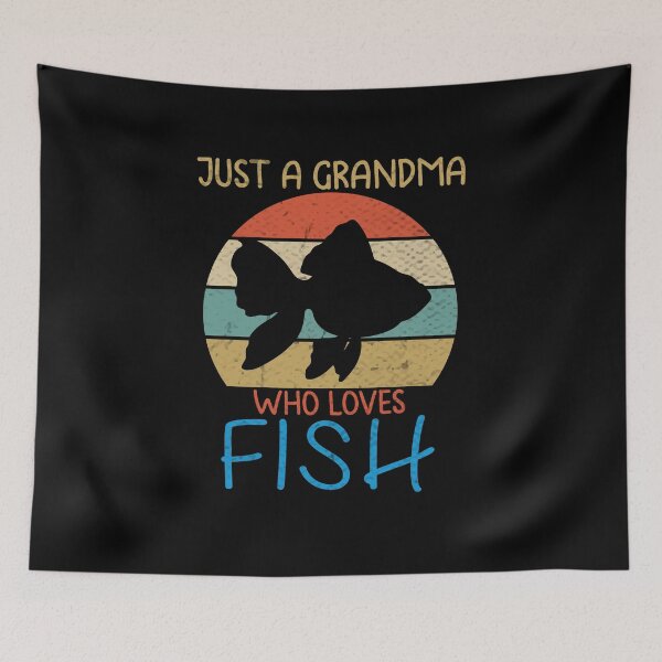 Item preview, just a grandma who loves fish, fish gift, fish idea, fish lover, funny fish, retro fish, Aquarium, fish designed and sold by RedArtsDesign.