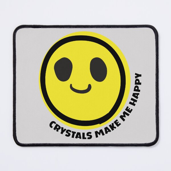 Item preview, Crystals make me happy smile yellow face mineral gemstones crystals lover gift  designed and sold by MetalicBabe.